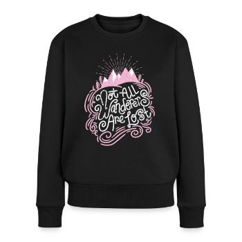 Not All Wanderers Are Lost in Pink - Women's Premium Organic Jumper - black - Front - Julia (174cm)