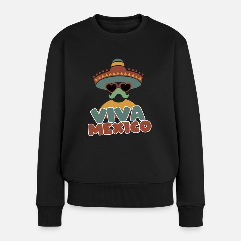 Viva Mexico - Frauen Premium Bio Pullover - Schwarz