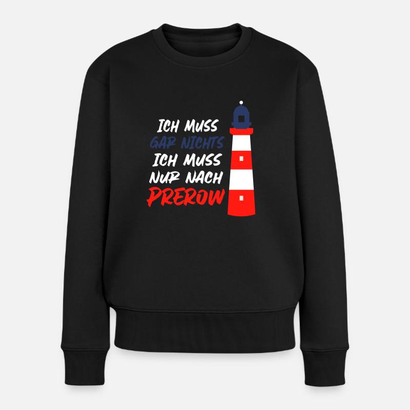 Prerow Küste Ostsee Zingst Darß - Frauen Premium Bio Pullover - Schwarz