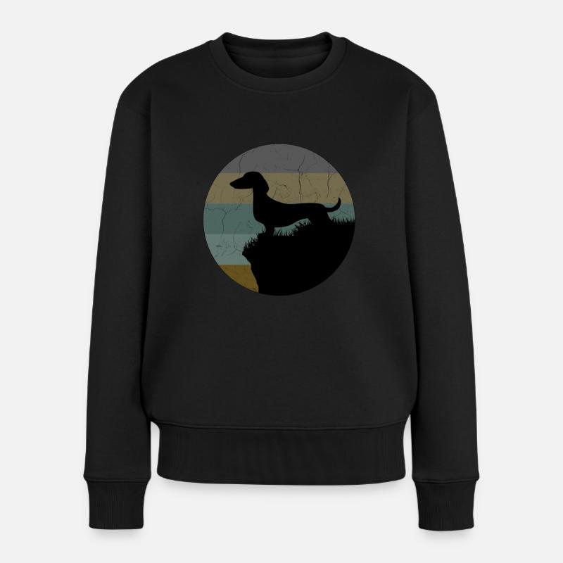 Dackel - Frauen Premium Bio Pullover - Schwarz