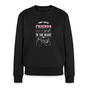 Pinky Swear ami ami BFF - Pull Premium bio Femme - noir - Devant - Julia (174cm)