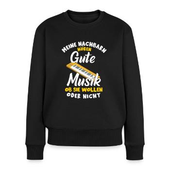 Meine Nachbarn hören gute Musik Keyboard - Frauen Premium Bio Pullover - Schwarz - Vorne - Julia (174cm)