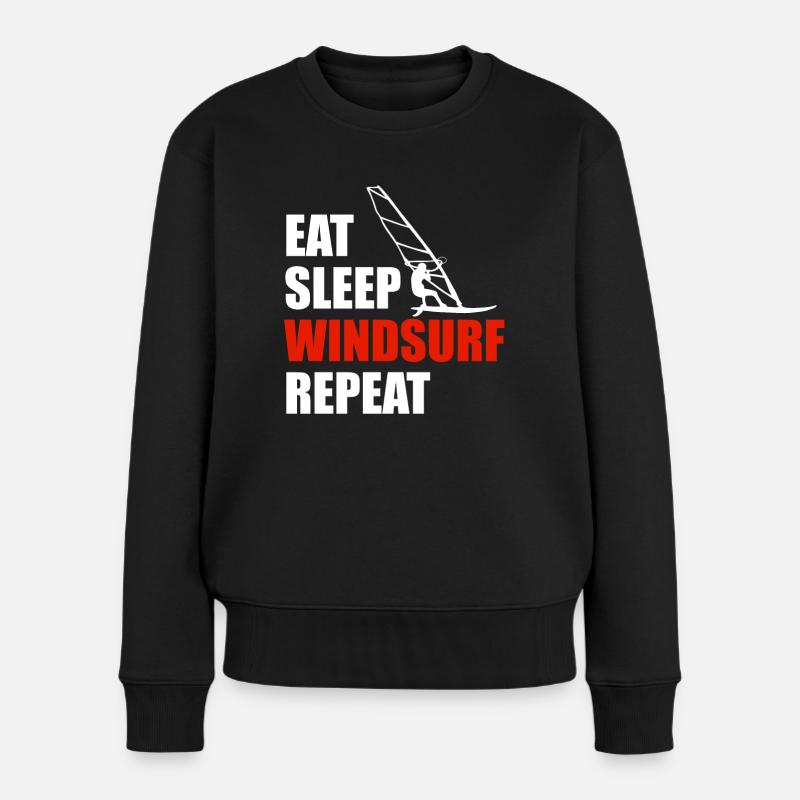 Windsurfer Windsurfen Geschenkidee - Frauen Premium Bio Pullover - Schwarz