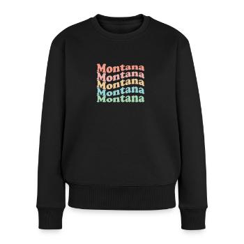 Vintage 70s Hippie USA État - Retro Montana - Pull Premium bio Femme - noir - Devant - Julia (174cm)