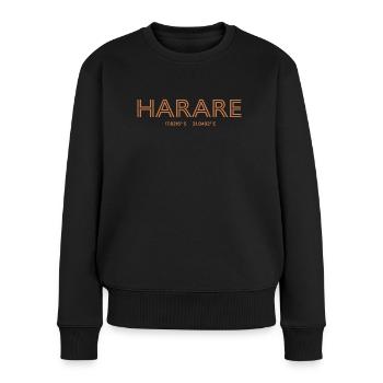 Zimbabwe City Coordinates - Harare - Women's Premium Organic Jumper - black - Front - Julia (174cm)