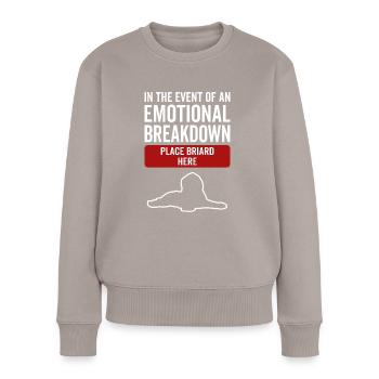 Emotional - Hund Briard - Frauen Premium Bio Pullover - Taupe - Vorne - Julia (174cm)