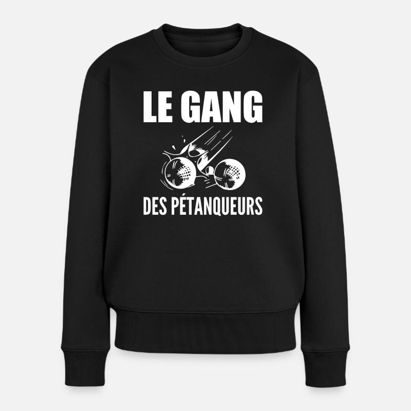 Pétanque, Bowler, Petanque-Fan, Vatertag - Frauen Premium Bio Pullover - Schwarz