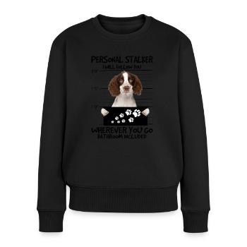 Épagneul Springer anglais - Pull Premium bio Femme - noir - Devant - Julia (174cm)