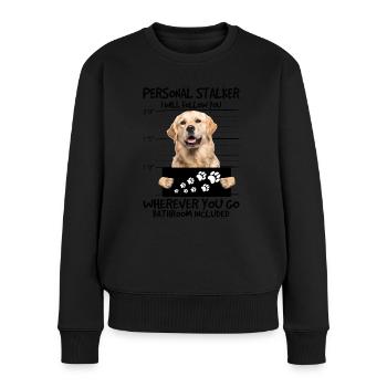 Golden Retriever - Frauen Premium Bio Pullover - Schwarz - Vorne - Julia (174cm)