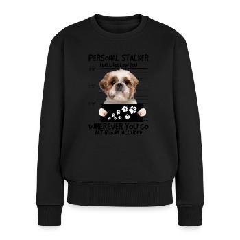 Shih Tzu - Frauen Premium Bio Pullover - Schwarz - Vorne - Julia (174cm)