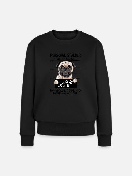 Mops - Frauen Premium Bio Pullover - Schwarz