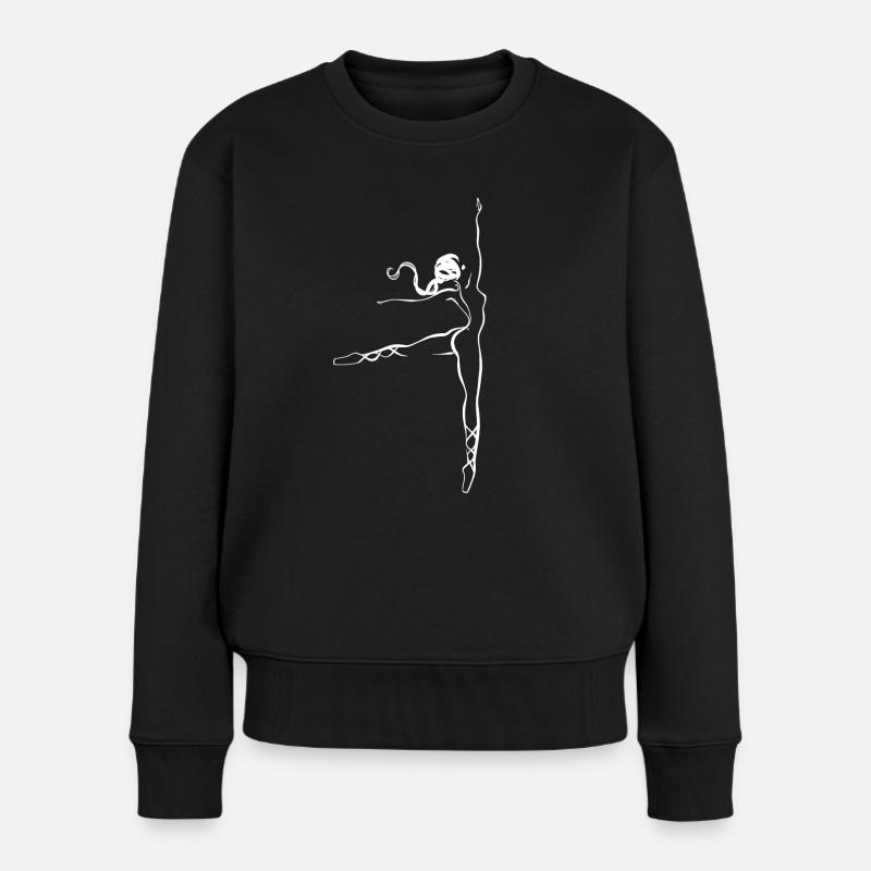 Ballet Ballerine Danse Hobby Danseuse Line Art - Pull Premium bio Femme - noir