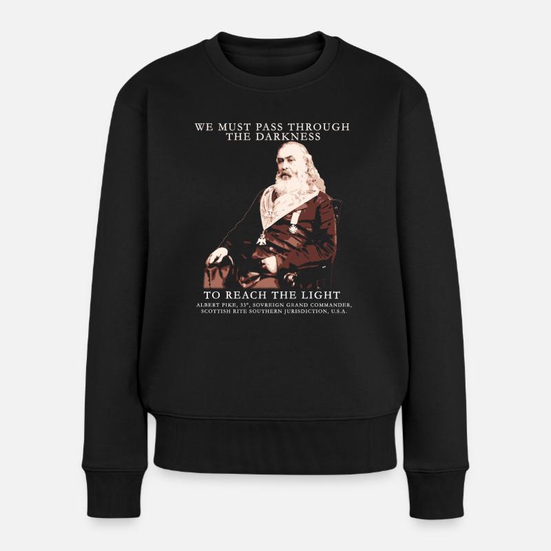 Albert Pike, Freimaurerei Zitat Freimaurer-Design, - Frauen Premium Bio Pullover - Schwarz