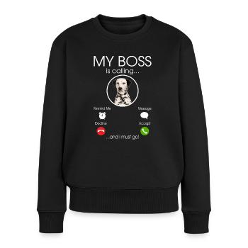 Dalmatien my Boss - Pull Premium bio Femme - noir - Devant - Julia (174cm)