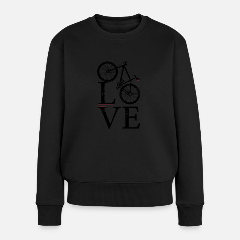 I Love Biken - Frauen Premium Bio Pullover - Schwarz