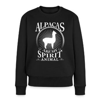 Alpacas are my spirit Animal - Frauen Premium Bio Pullover - Schwarz - Vorne - Julia (174cm)