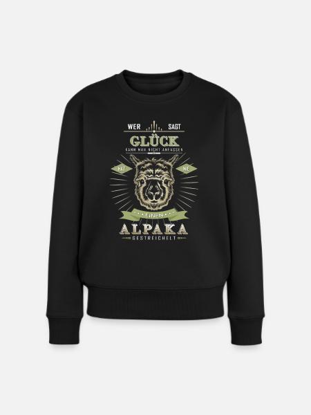 Alpaka Glück - Frauen Premium Bio Pullover - Schwarz