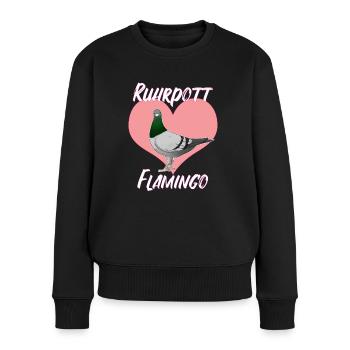 Ruhrpott Flamingo Ruhrgebiet Bunte Taube - Frauen Premium Bio Pullover - Schwarz - Vorne - Julia (174cm)