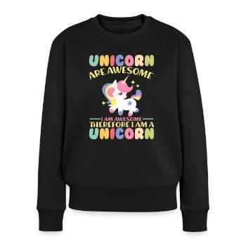 sweet unicorn saying sayings - Women's Premium Organic Jumper - black - Front - Julia (174cm)
