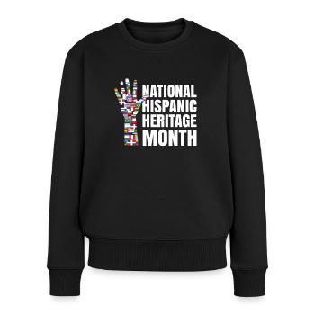 Hispanic Heritage Month Hand Für Beiträge Von - Frauen Premium Bio Pullover - Schwarz - Vorne - Julia (174cm)