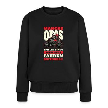 Manche Opas spielen Bingo echte Opas Motorrad - Frauen Premium Bio Pullover - Schwarz - Vorne - Julia (174cm)
