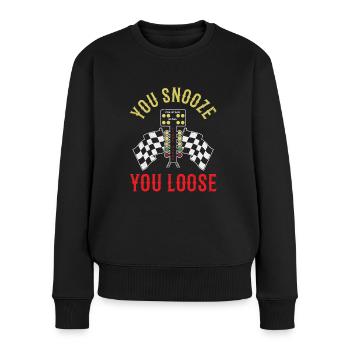 Sie Schlummern Sie Locker Für Muscle-car-liebhaber - Frauen Premium Bio Pullover - Schwarz - Vorne - Julia (174cm)