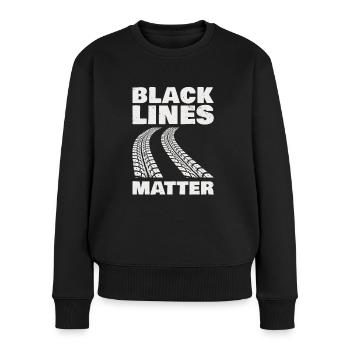 Black Lines Matter Für Alle Muscle-car-liebhaber - Frauen Premium Bio Pullover - Schwarz - Vorne - Julia (174cm)