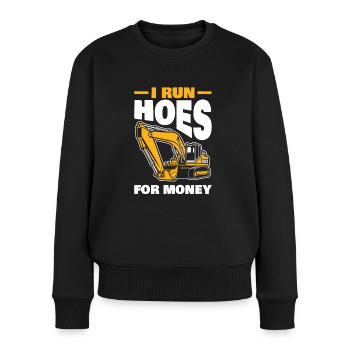 Je cours Hack pour de l’argent pour tout le monde - Pull Premium bio Femme - noir - Devant - Julia (174cm)
