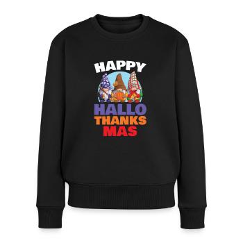 Happy Hallo Danke Mas Für Gnome Fan - Frauen Premium Bio Pullover - Schwarz - Vorne - Julia (174cm)