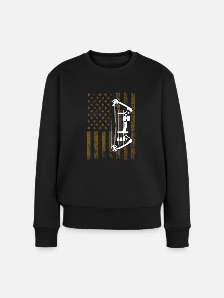 Bogenschießen Compound Bogen Design Für Bogen Fan - Frauen Premium Bio Pullover - Schwarz