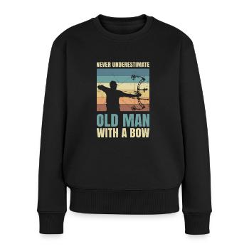 Unterschätze Niemals Den Alten Mann Mit Der - Frauen Premium Bio Pullover - Schwarz - Vorne - Julia (174cm)