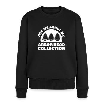 Fragen Sie Mich Nach Meiner Arrowhead-kollektion - Frauen Premium Bio Pullover - Schwarz - Vorne - Julia (174cm)