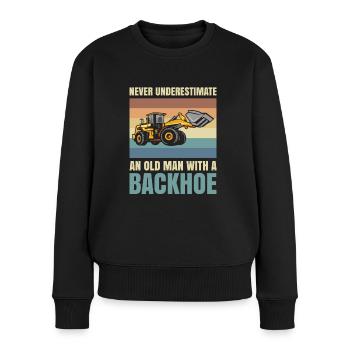 Unterschätzen Sie Niemals Einen Alten Mann Mit - Frauen Premium Bio Pullover - Schwarz - Vorne - Julia (174cm)
