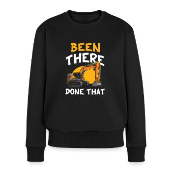 Für Alle Bagger-fans: "been There Done That - Frauen Premium Bio Pullover - Schwarz - Vorne - Julia (174cm)