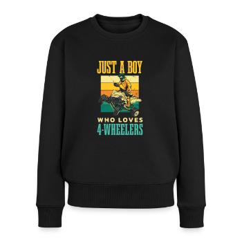 Juste un garçon qui aime les 4 roues pour tous les quads - Pull Premium bio Femme - noir - Devant - Julia (174cm)