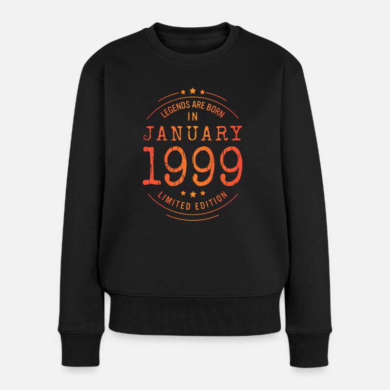 Geburtstag Januar 1999 Limited Edition Vintage - Frauen Premium Bio Pullover - Schwarz