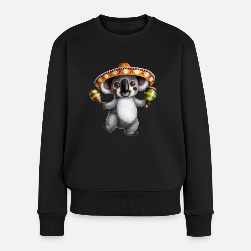 Cinco De Mayo Koala - Frauen Premium Bio Pullover - Schwarz