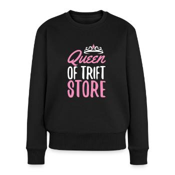 Queen of Trift Store for thrifting fans - Women's Premium Organic Jumper - black - Front - Julia (174cm)