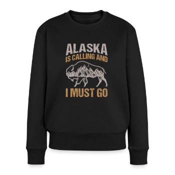 L’Alaska m’appelle et je dois aller chercher tous les fans de bisons - Pull Premium bio Femme - noir - Devant - Julia (174cm)