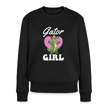 Gator Girl Für Alle Alligator-fans - Frauen Premium Bio Pullover - Schwarz - Vorne - Julia (174cm)