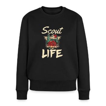 Scout Life Für Alle Scouting Adventure Fans - Frauen Premium Bio Pullover - Schwarz - Vorne - Julia (174cm)
