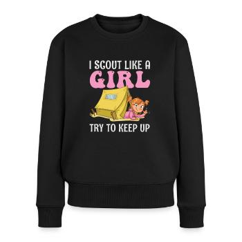 I Scout Like A Girl Versucht, Für Alle - Frauen Premium Bio Pullover - Schwarz - Vorne - Julia (174cm)