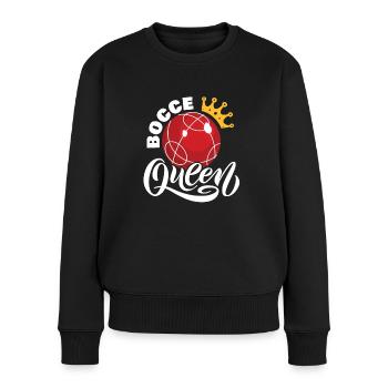 Bocce Königin Für Alle Boule Bocce Ball Fan - Frauen Premium Bio Pullover - Schwarz - Vorne - Julia (174cm)