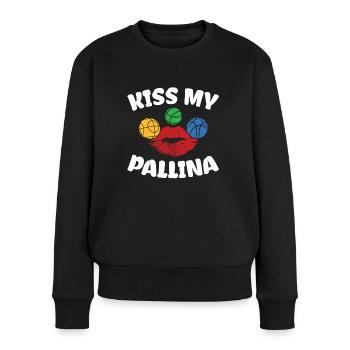 Kiss My Pallina Für Alle Bocce-fans - Frauen Premium Bio Pullover - Schwarz - Vorne - Julia (174cm)