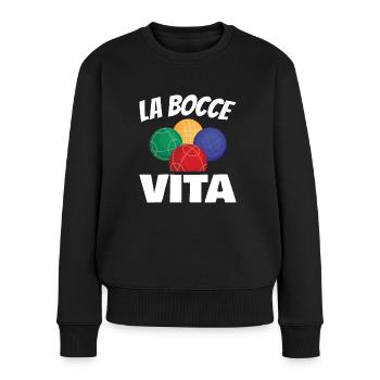 La Bocce Vita Für Alle Bocce-ball-fans - Frauen Premium Bio Pullover - Schwarz - Vorne - Julia (174cm)
