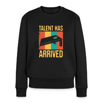 Talent Hat Für Cornhole Bean Bag Fan Angekommen - Frauen Premium Bio Pullover - Schwarz - Vorne - Julia (174cm)