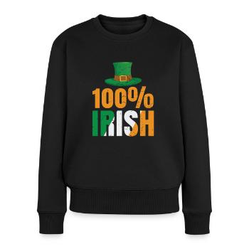 One hundred percent Irish for St. Patrick's Day fans - Women's Premium Organic Jumper - black - Front - Julia (174cm)