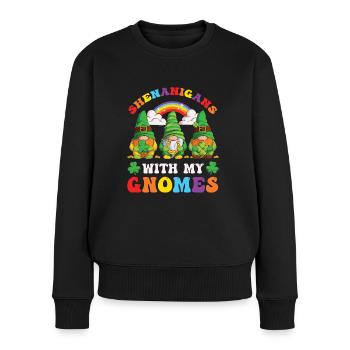 Shenanigans with gnomes for St.Patrick's Day fan - Women's Premium Organic Jumper - black - Front - Julia (174cm)