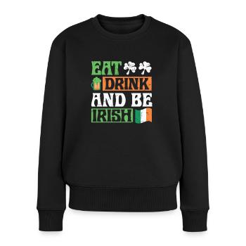 Food, drink and be Irish at St. Patrick's - Women's Premium Organic Jumper - black - Front - Julia (174cm)
