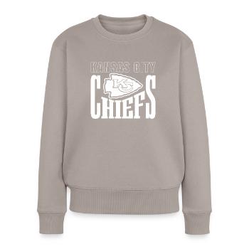 Kansas City Liga Für Fußballfans - Frauen Premium Bio Pullover - Taupe - Vorne - Julia (174cm)